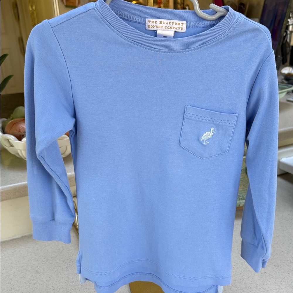 The Beaufort Bonnet Company Boys' Sky Blue Long-Sleeve Pocket Tee